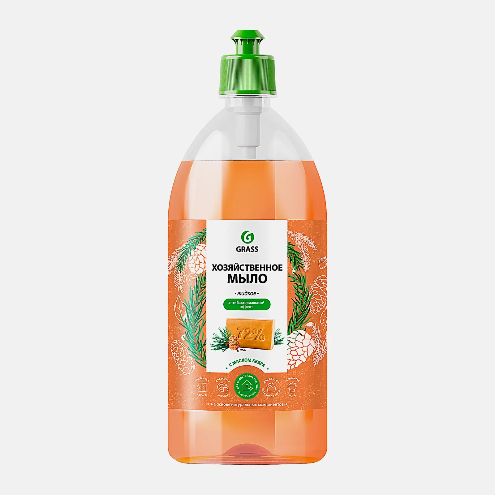 Мыло Grass жидкое хозяйственное с маслом кедра 1л Мыло Grass жидкое хозяйственное с маслом кедра 1л
