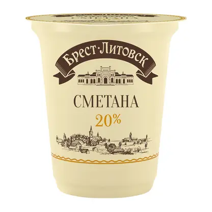 Изображение товара Сметана Брест-Литовск 20% 300г