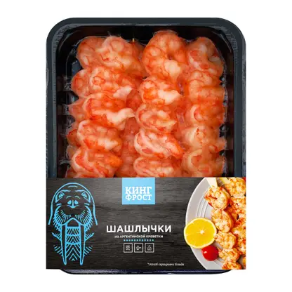 Изображение товара Шашлык из аргентинских креветок замороженный Кинг Фрост 400г