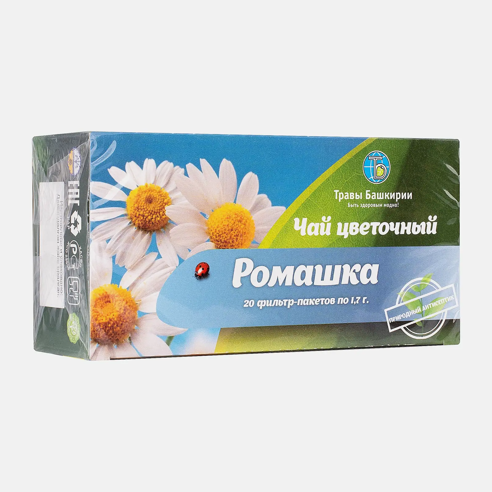 Чай Травы Башкирии цветочный Ромашка пакетики 20шт - фото 2