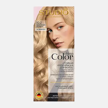 Стойкая краска для волос тон 10.2 Жемчужный блондин Studio Professional Ultima Color 100мл