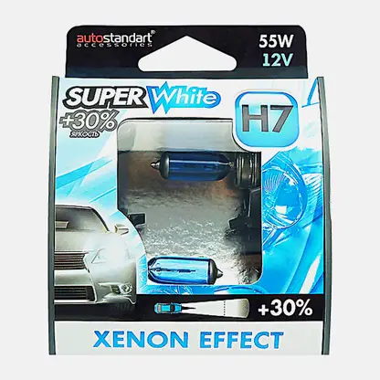 Автолампы галогенные Автостандарт White H7-12V 55W 2шт