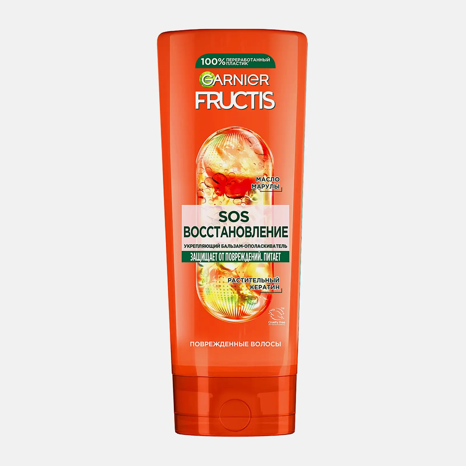 Бальзам-ополаскиватель Garnier Fructis SOS Восстановление с кератином Блеск и легкое расчесывание для поврежденных волос 387мл