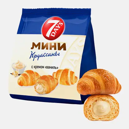 Мини-круассаны со вкусом ваниль 7 Days 123г