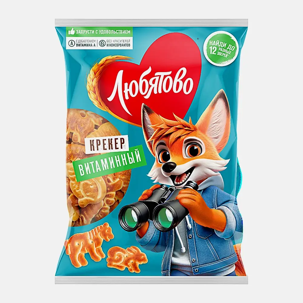 Изображение товара Крекер Витаминный Любятово 300г с провитамином А и фигурками для детей
