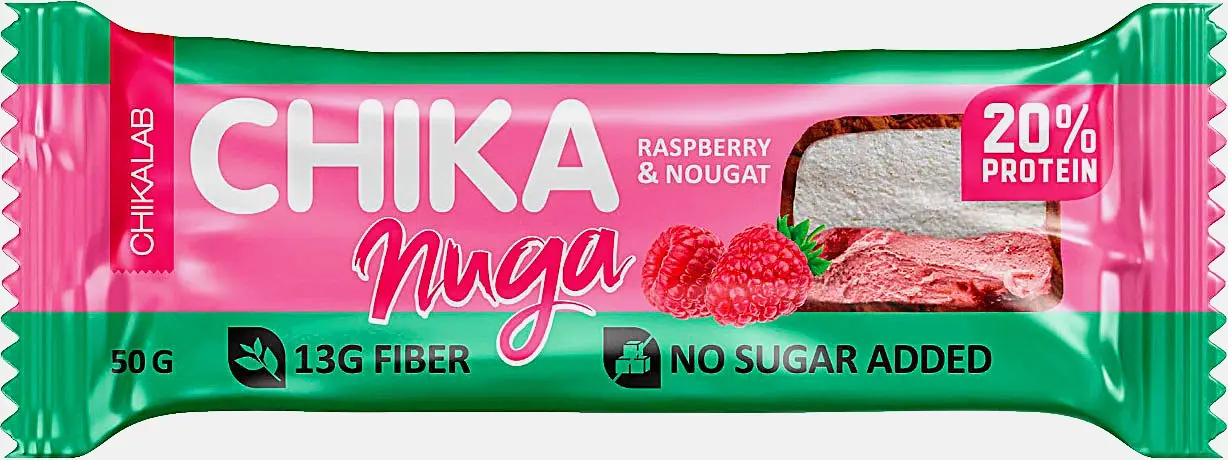 Изображение товара Протеиновый батончик с малиной и нугой без сахара 50 г Chikalab