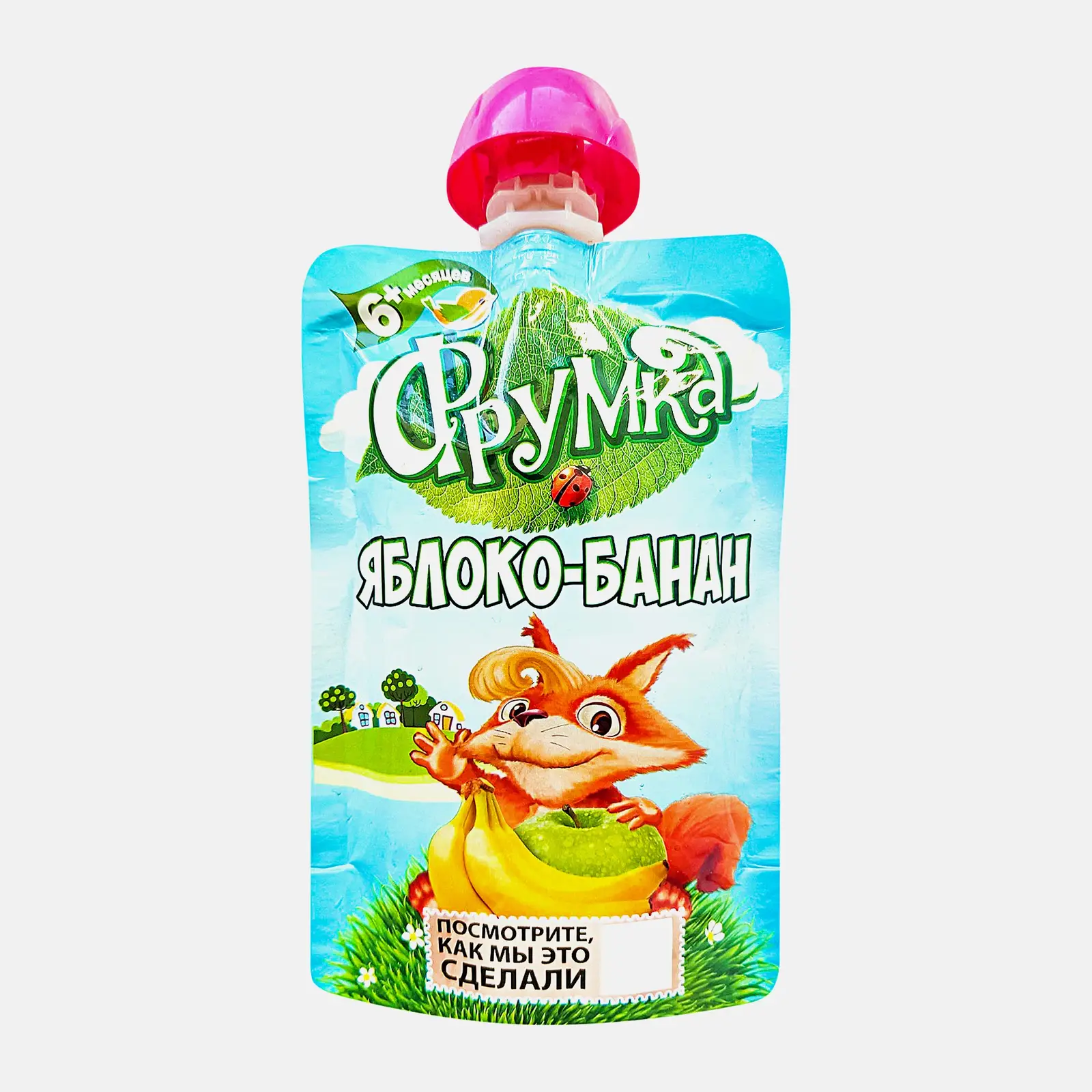 Изображение товара Пюре детское Фрумка яблоко-банан с 6 месяцев 90г