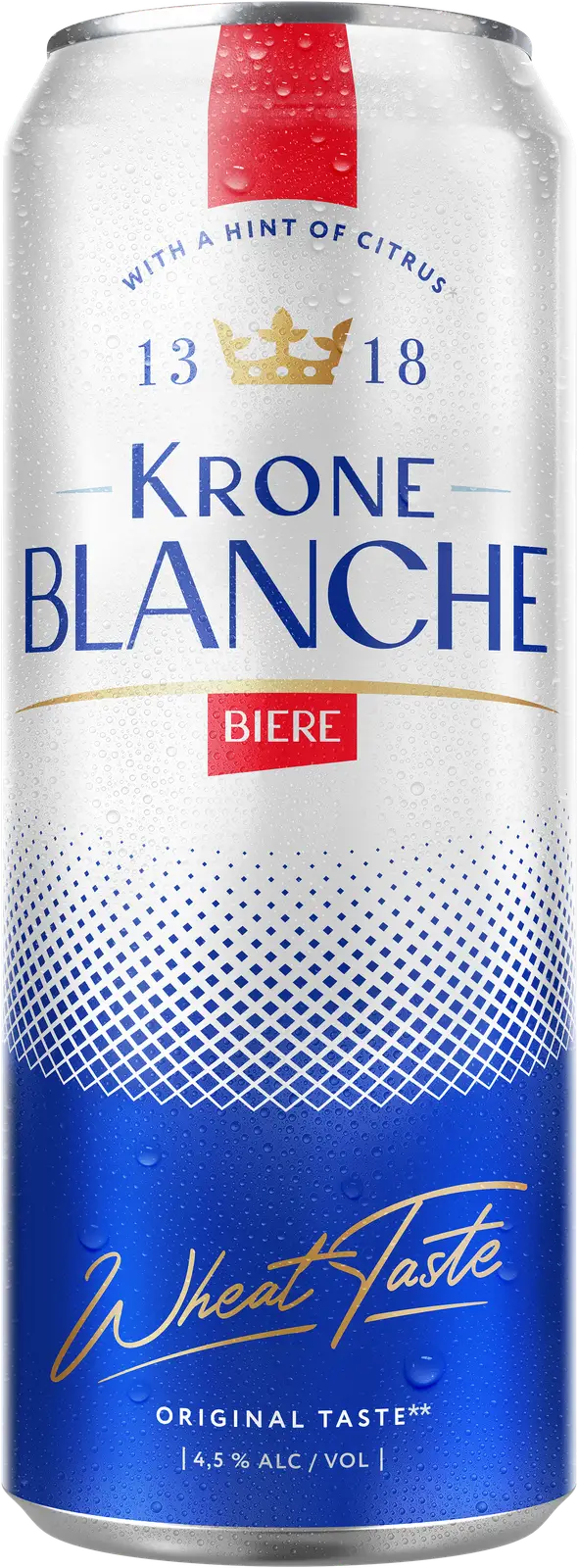 Пивной напиток Krone Blanche Biere пшеничный пастеризованный 4.5% 450мл — в  каталоге на сайте сети Магнит | Краснодар