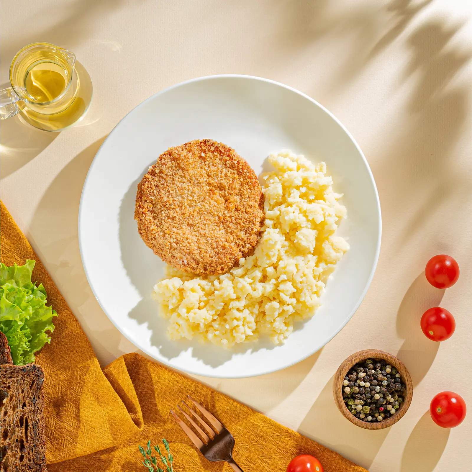 Изображение товара Шницель куриный с картофельным пюре М Кухня 225г
