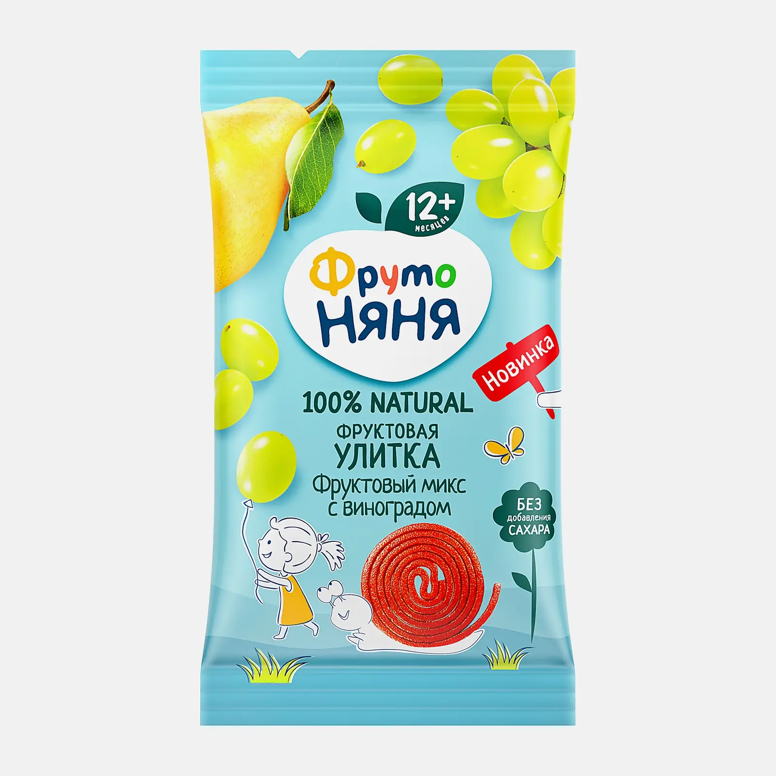 Изображение товара Печенье Фруто Няня Фруктовые кусочки Улитки яблоко-груша-слива-виноград 15г