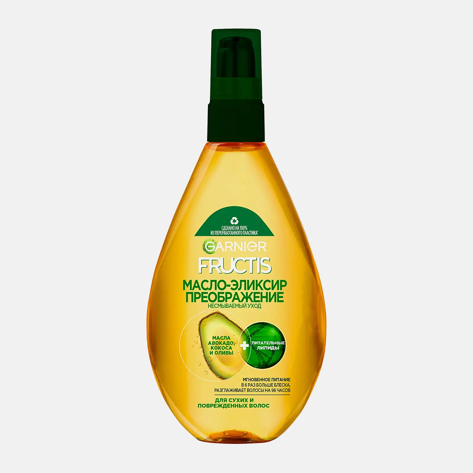 Масло-эликсир Garnier Fructis Преображение для восстановления питания блеска и легкого расчесывания сухих поврежденных и окрашенных волос против секущихся кончиков 150мл