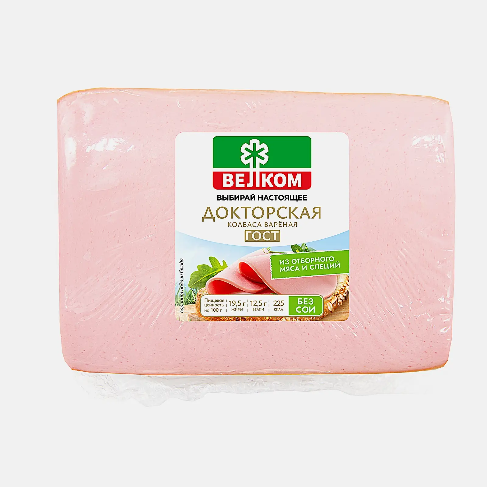 Изображение товара Велком Докторская вареная колбаса 400г качественный мясной продукт