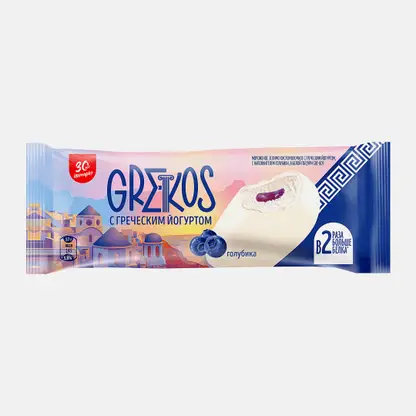Мороженое Инмарко Грекос эскимо со вкусом йогурта и голубики 5.8% 57г