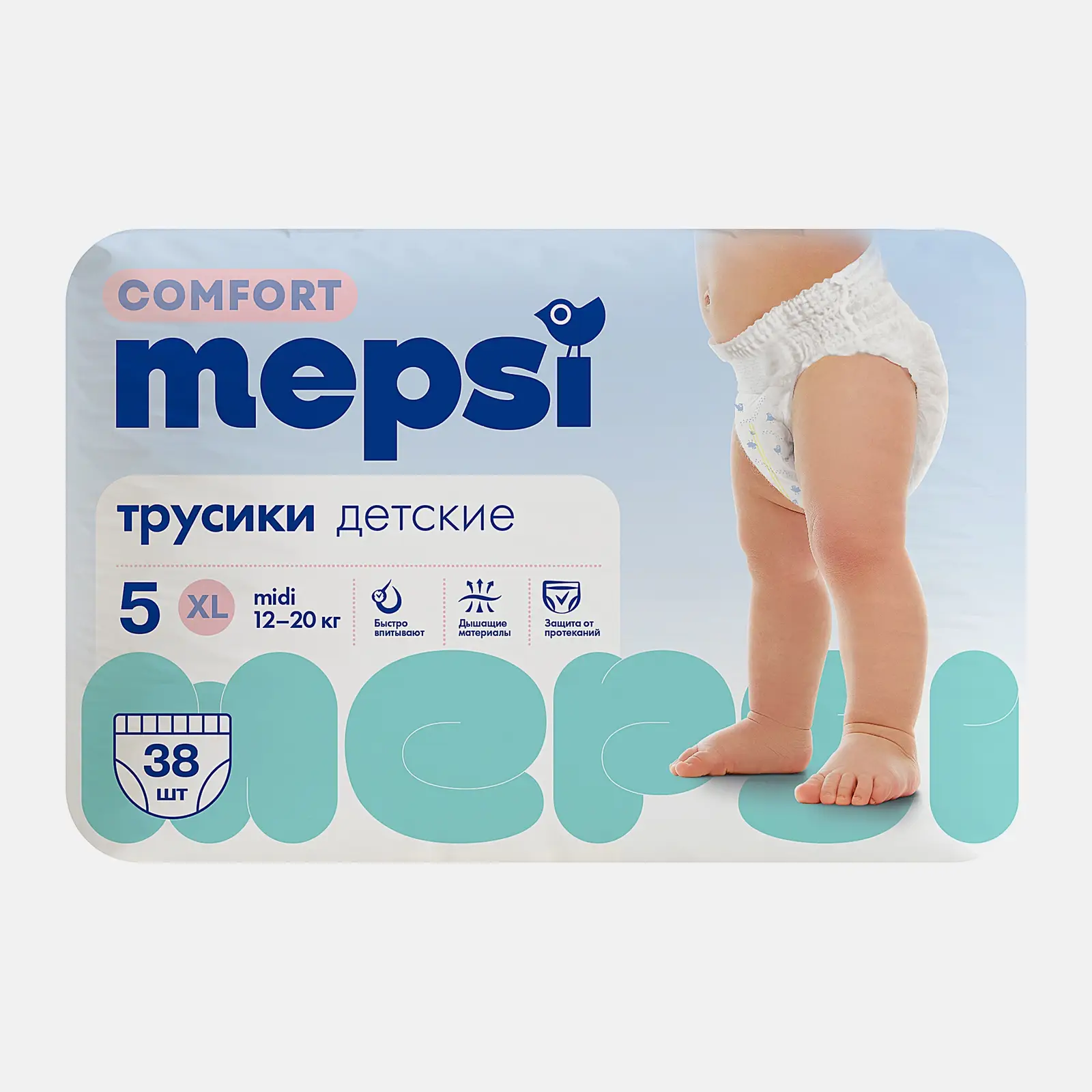 Трусики-подгузники Mepsi р.XL 12-22 кг 38шт Трусики-подгузники Mepsi р.XL 12-22 кг 38шт