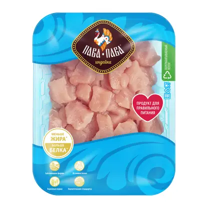 Изображение товара Кубики из филе грудки индейки Пава Пава 400г