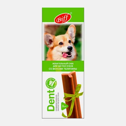 Лакомство для собак со вкусом телятины Biff Dent 77г