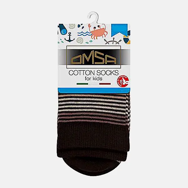 Детские носки в полоску коричневые р.27-30 Omsa For Kids 21P11