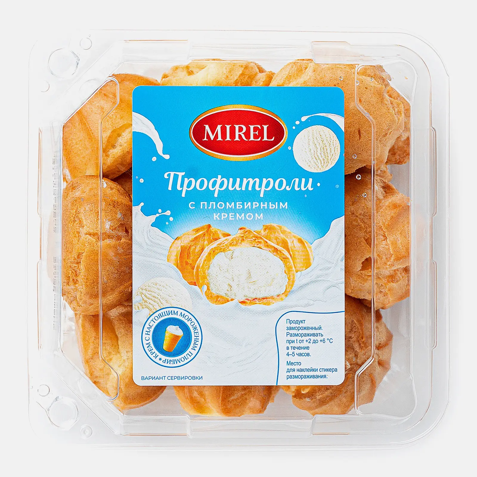 Пирожное Профитроли с пломбирным кремом Mirel 180г