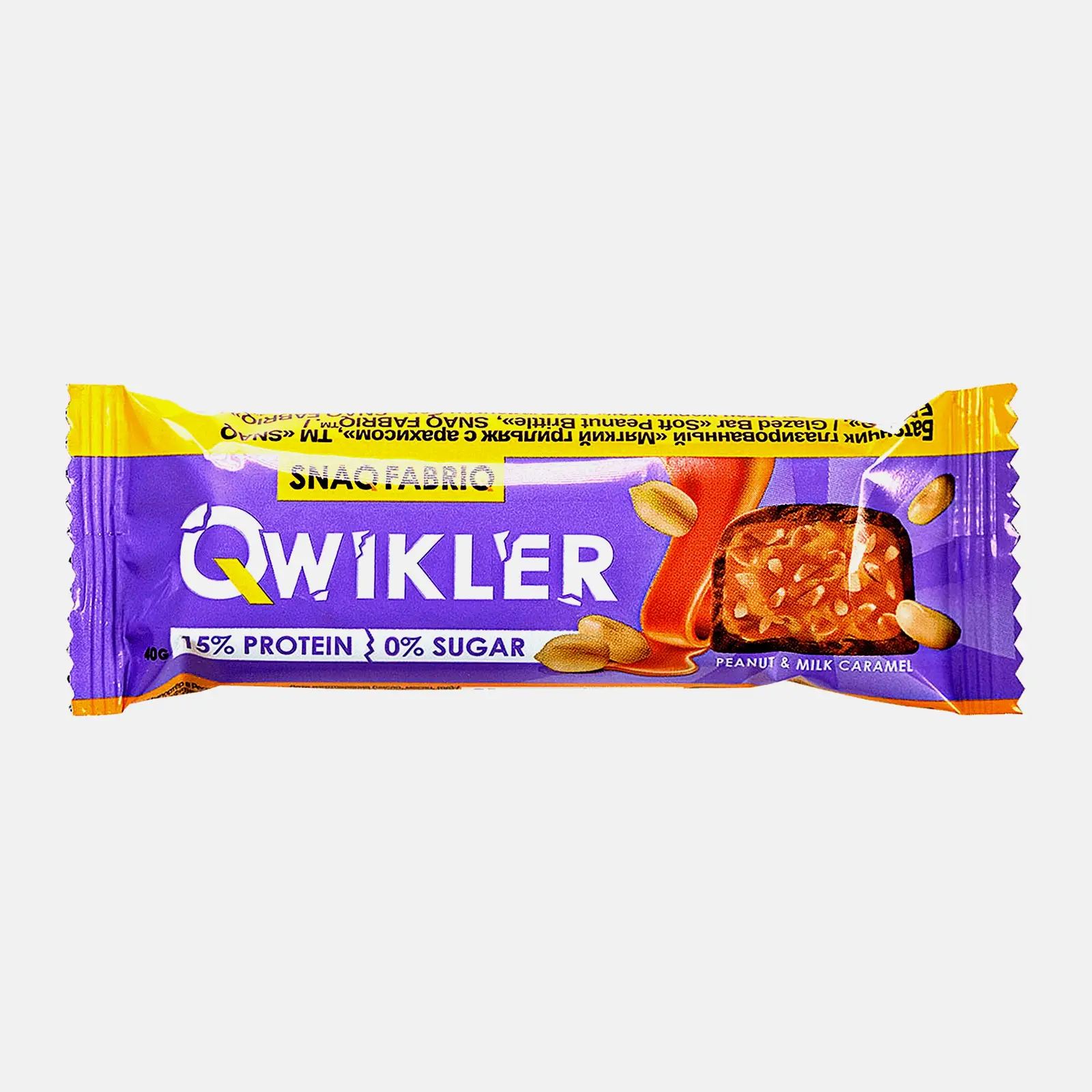 Изображение товара Батончик глазированный Snaq Fabriq Qwikler Мягкий грильяж с арахисом 40г