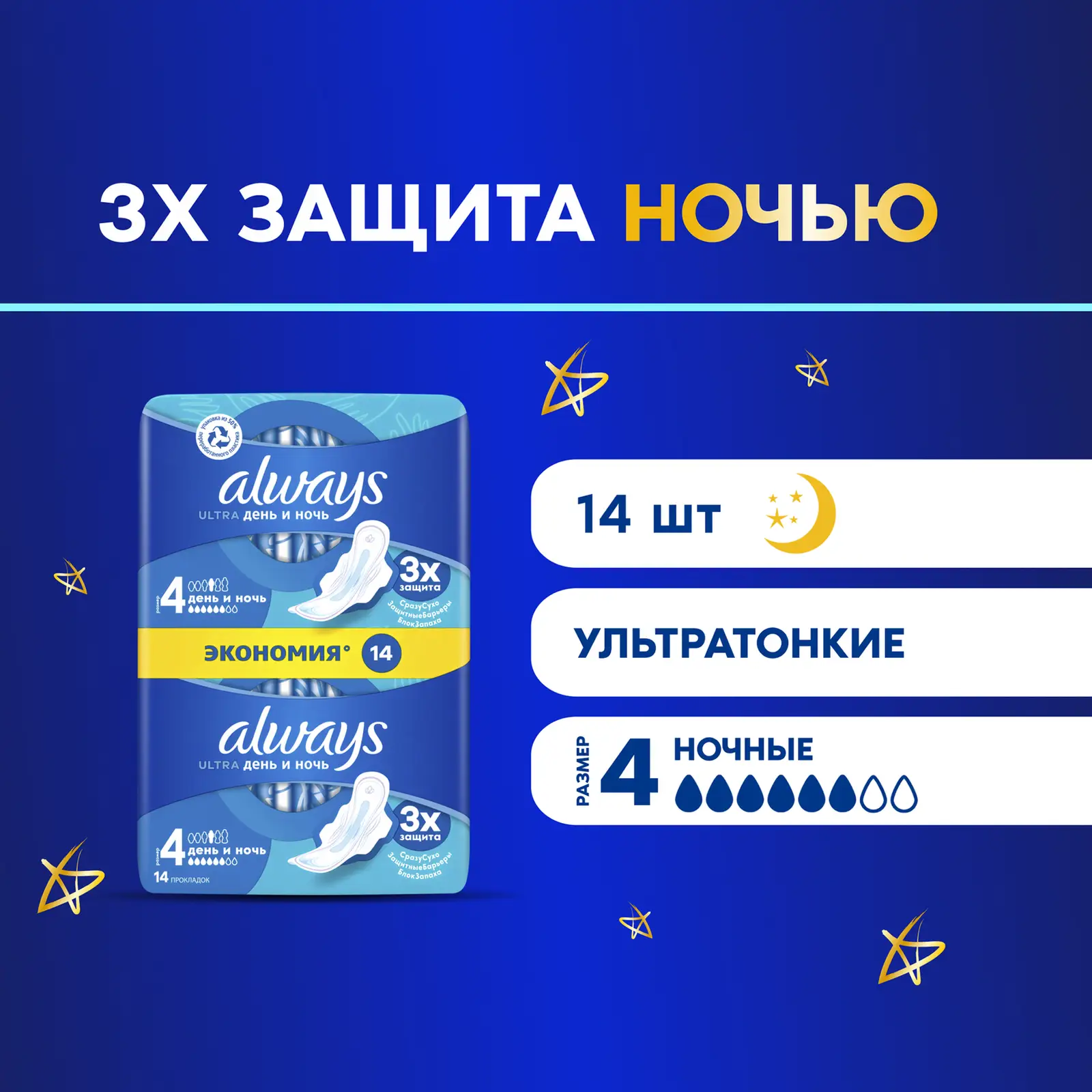 Прокладки Always Ultra Night Duo 14шт