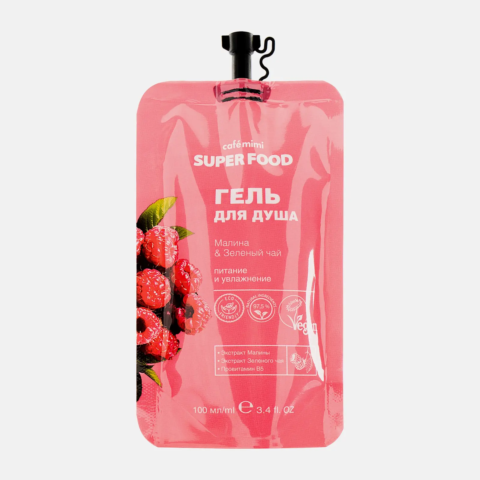 Гель для душа Cafe mimi а Малина-зеленый чай 100мл