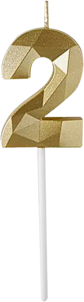 Свеча-цифра Пакетико 2 металлик Brilliant