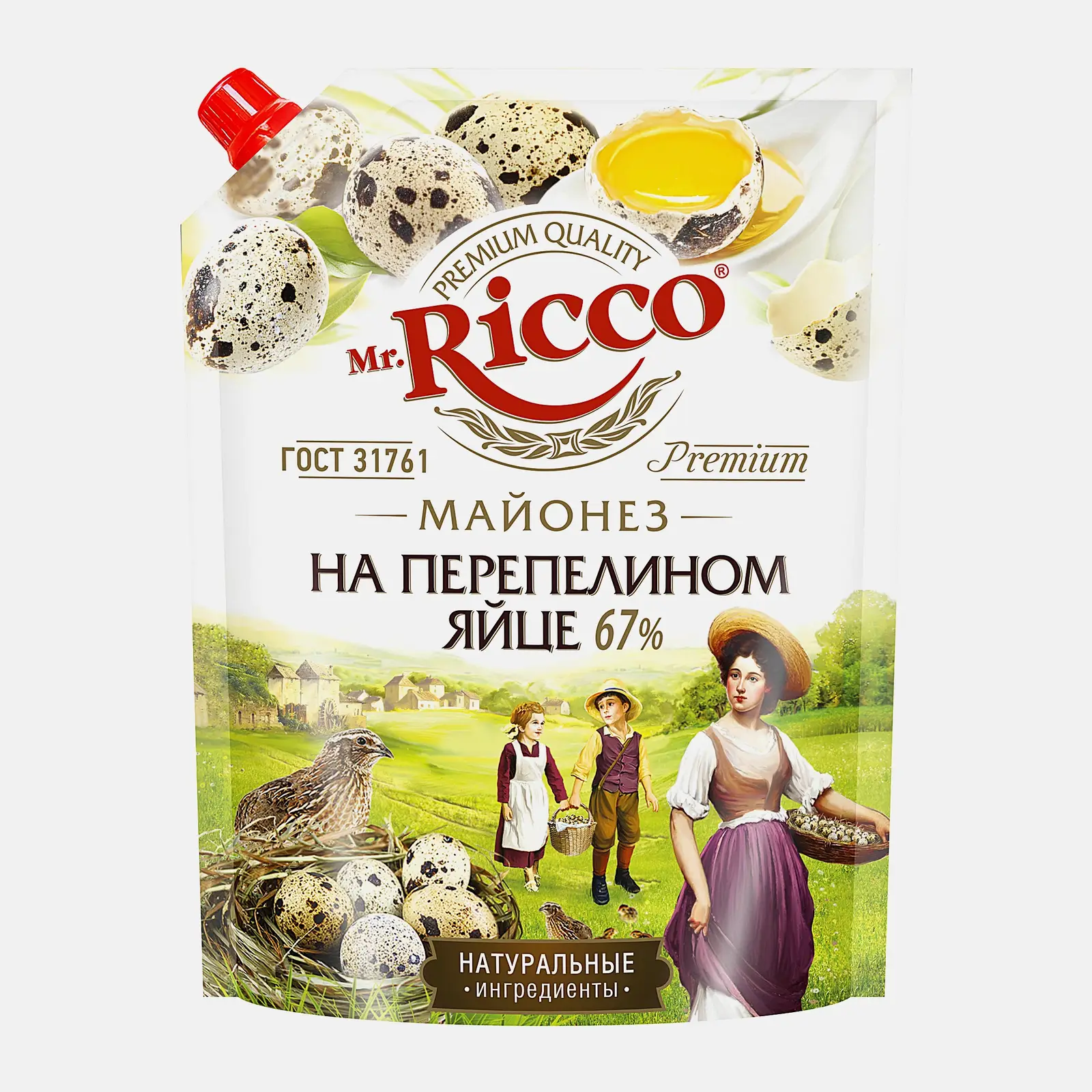 Изображение товара Майонез на перепелином яйце Mr. Ricco 67% 630г натуральный
