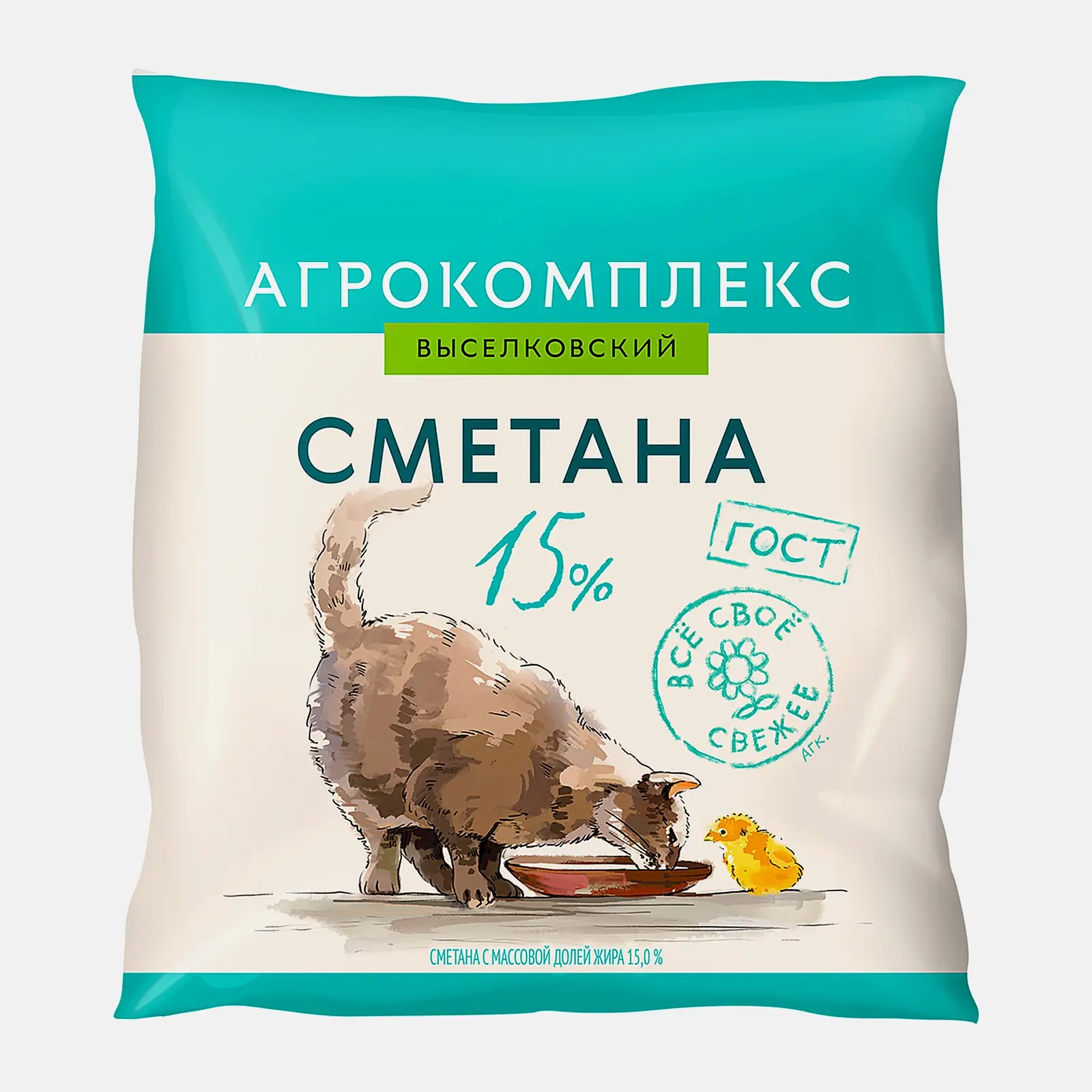 Сметана Агрокомплекс 15% 400г