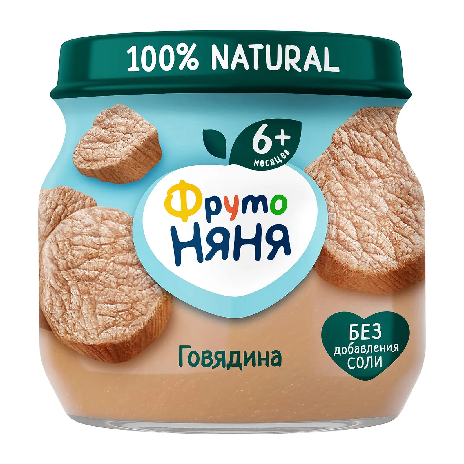 Изображение товара Пюре из говядины Фрутоняня 80г для малышей с 6 месяцев - натуральный прикорм без добавок