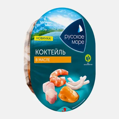 Коктейль из морепродуктов Русское море в масле 180г