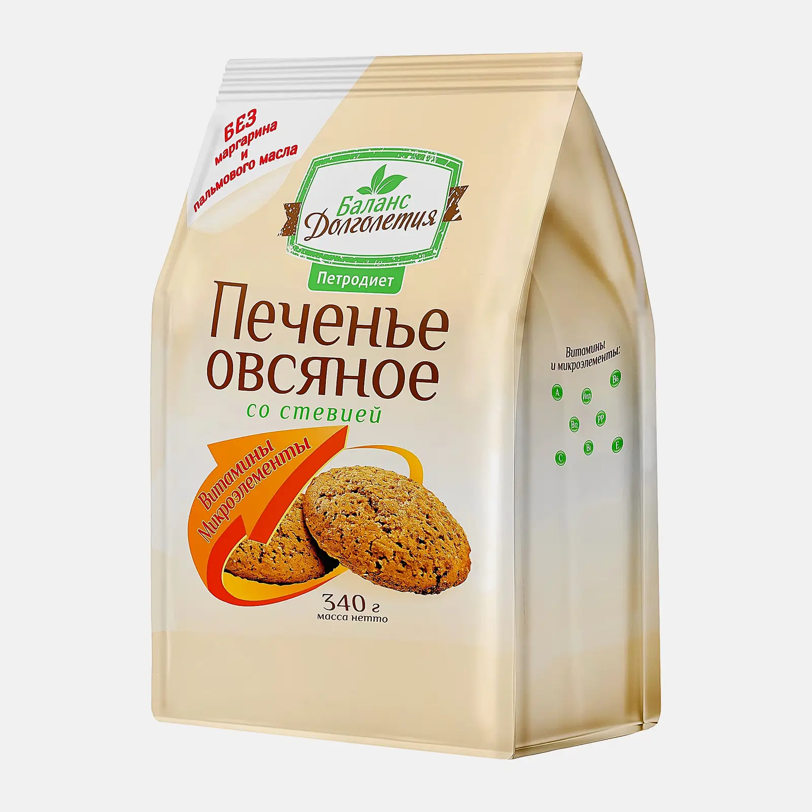 Печенье овсяное Баланс Долголетия 340г Печенье овсяное Баланс Долголетия 340г
