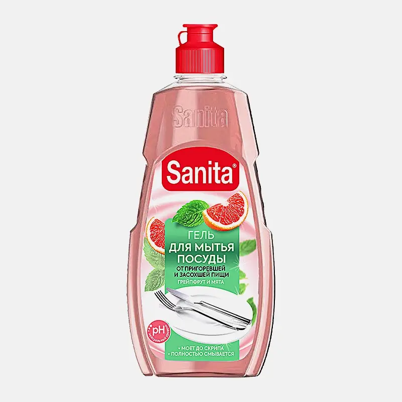 Гель для мытья посуды Sanita Грейпфрут и мята 450г - фото 2 Гель для мытья посуды Sanita Грейпфрут и мята 450г - фото 2