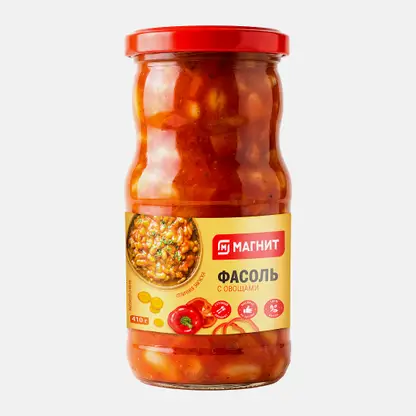 Фасоль с овощами Магнит 410г