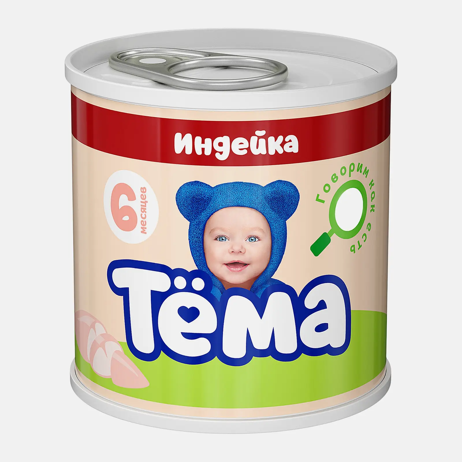 Изображение товара Пюре мясное Тема индейка 90г для детей с 6 месяцев натуральное питание