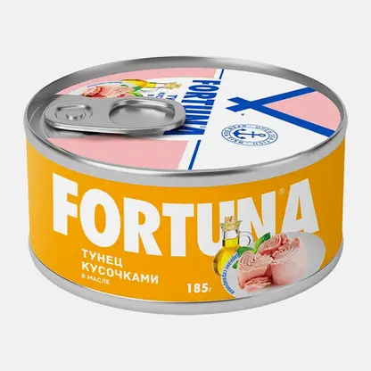 Тунец Fortuna кусочки в масле 185г