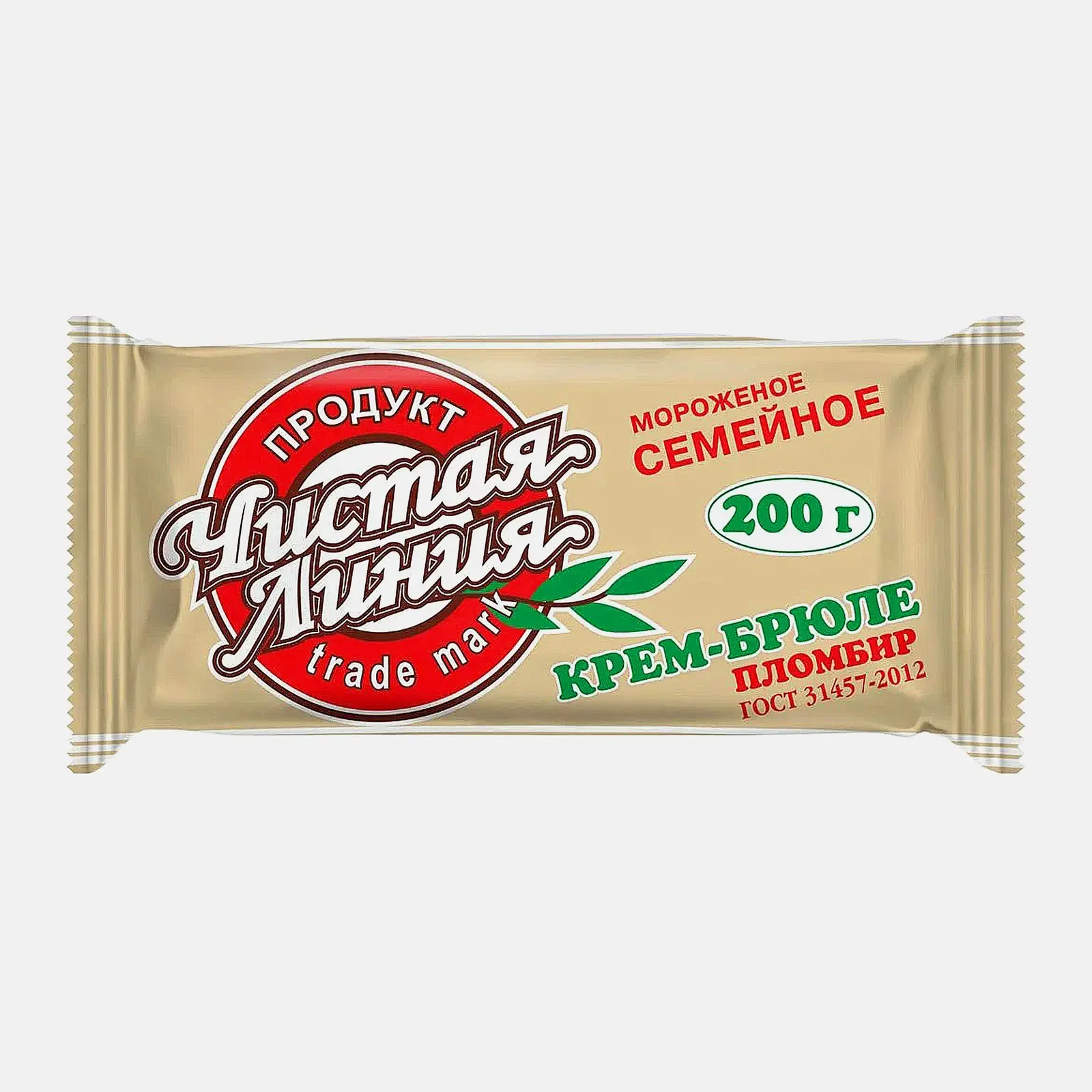 Изображение товара Мороженое Чистая Линия крем-брюле 12% 200г натуральное сладкое лакомство