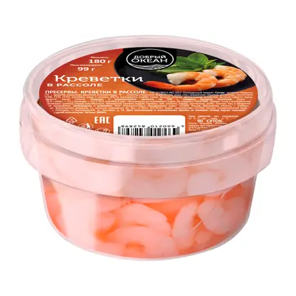 Изображение товара Креветки Добрый океан в рассоле 180г