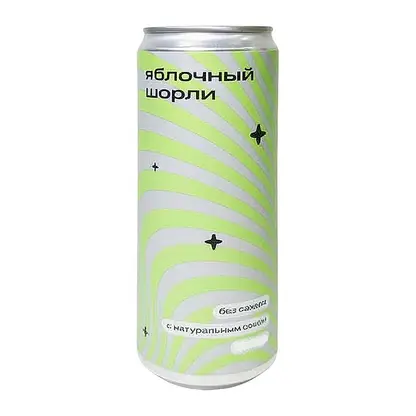 Изображение товара Яблочный газированный напиток Заряд 330 мл с натуральным соком и ароматизатором