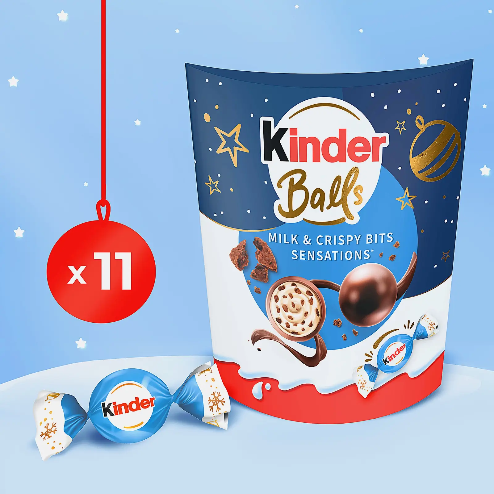 Конфеты с молочной начинкой и печеньем Kinder Balls 90г