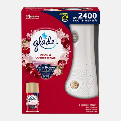 Автоматический освежитель воздуха Glade Automatic со сменным баллоном Пион и сочные ягоды 269мл
