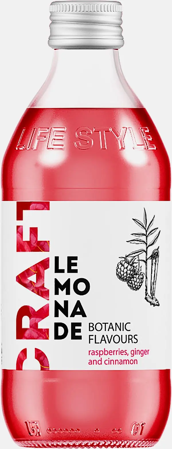 Изображение товара Напиток Craft малина имбирь корица 330мл натуральный безалкогольный газированный вкусный напиток