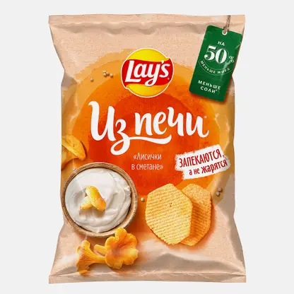 Чипсы Lays Из печи Лисички в сметане 81г