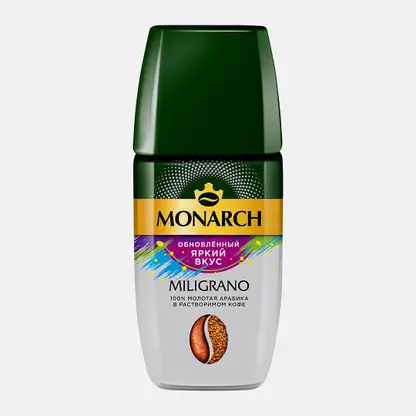 Растворимый кофе с добавлением молотого Милиграно Monarch 160г