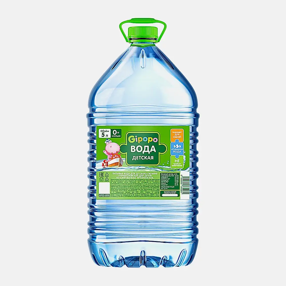 Изображение товара Вода Черноголовка Gipopo 5л Негазированная для детей