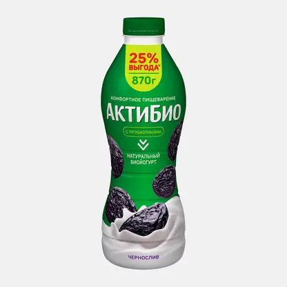 Биойогурт питьевой Актибио чернослив 1.5% 870г