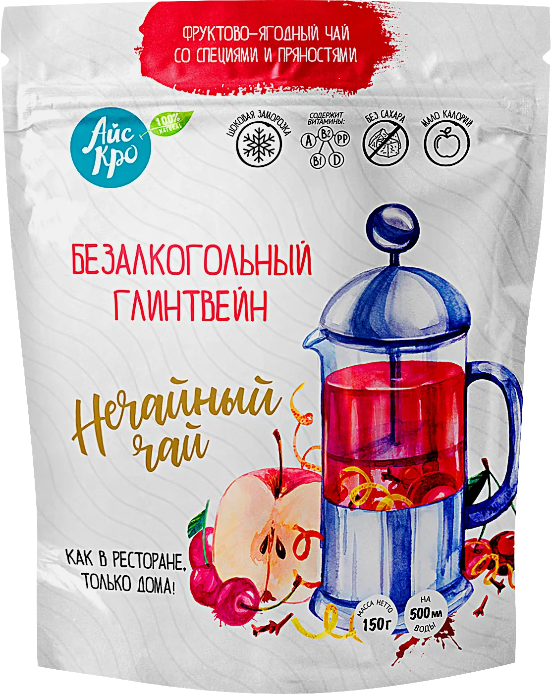 Изображение товара Чайный напиток Айскро глинтвейн 150г натуральные специи и замороженные фрукты