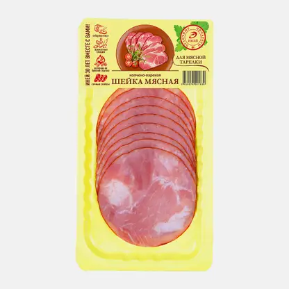 Шейка Иней Мясная копчено-вареная нарезка 80г