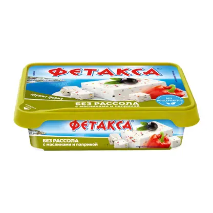 Изображение товара Сыр Фетакса без рассола с маслинами и паприкой 45% 200г