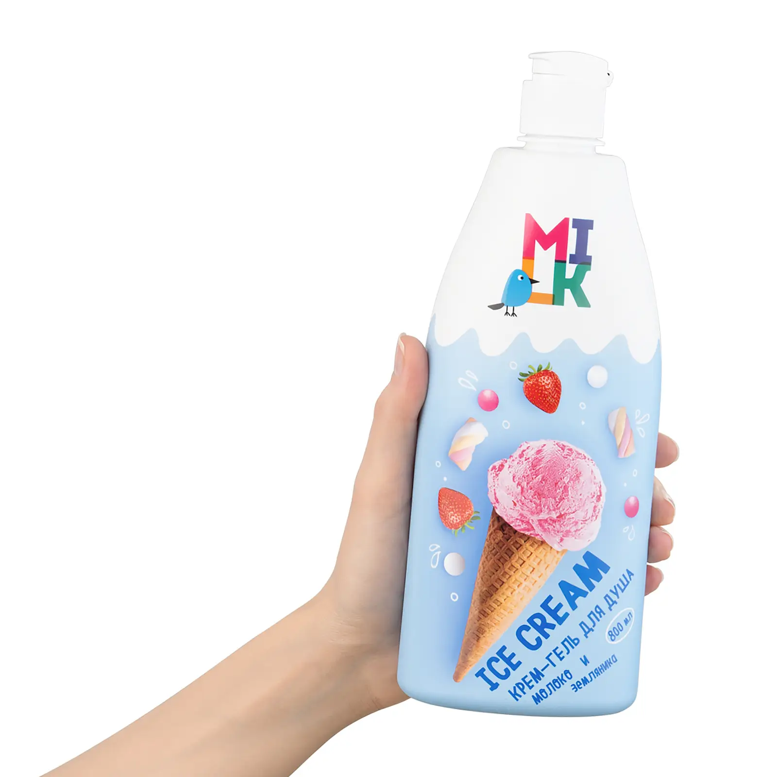 Гель-крем для душа Milk Молоко и земляника 800мл