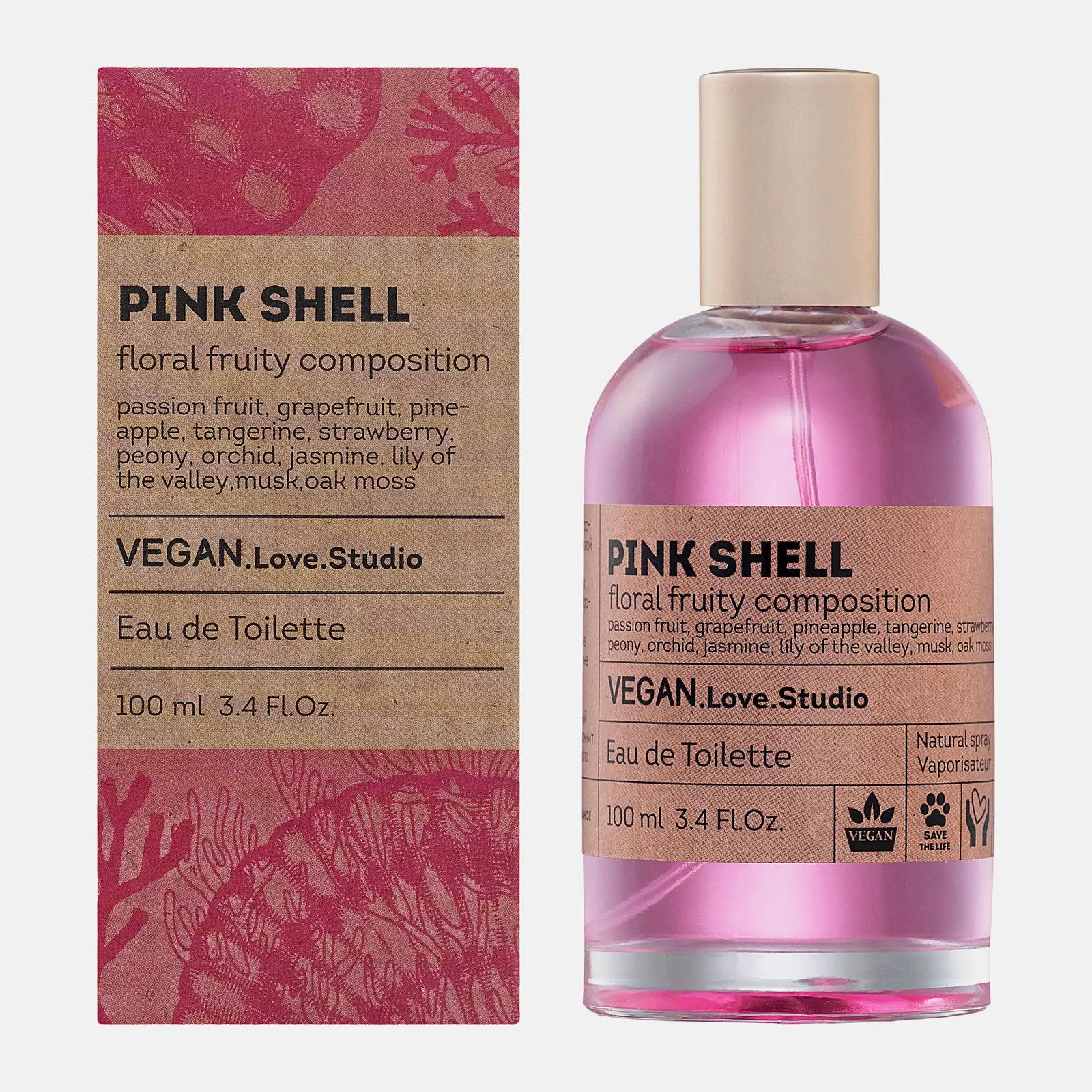 Туалетная вода Pink Shell Vegan Love Studio женская 100мл